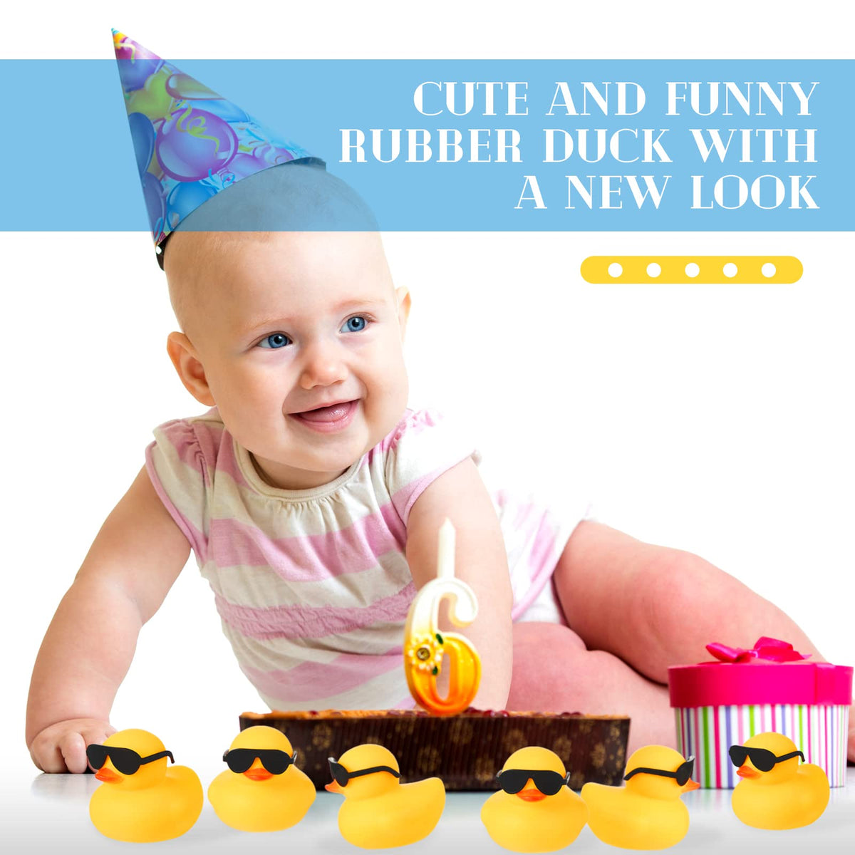 Chivao 24 Mini Rubber Ducks with Sunglasses – Bath Toy Set