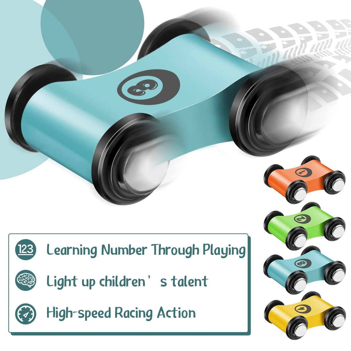 Chivao 12-Piece Mini Wooden Car Ramp Set – Beech Wood Race Track Cars for Ages 6+