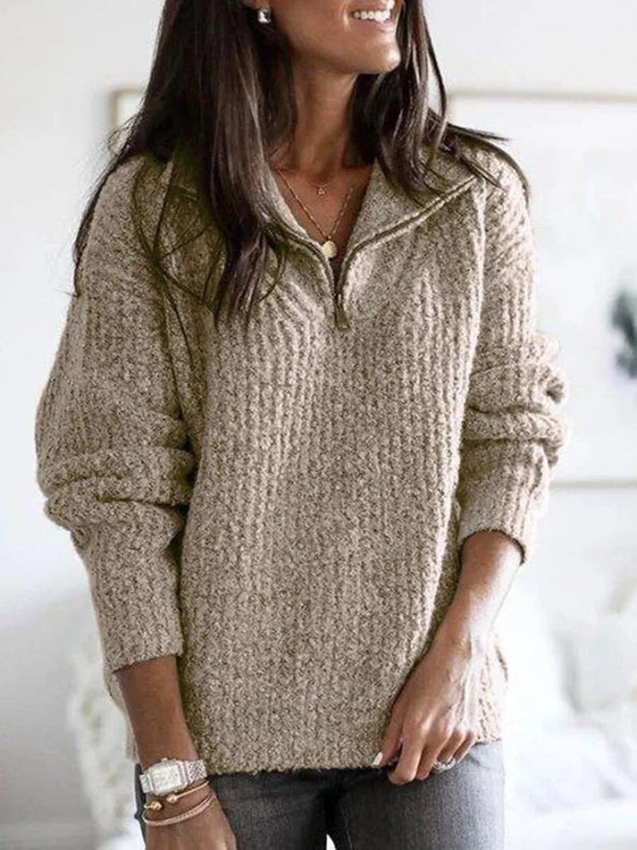 Chloe - Zipper Sweater In Various Colors For A Cozy Day