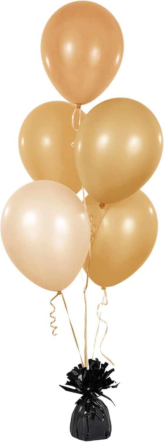 Chochkees Black Metallic Balloon Weights – 6-Pack, 5.5-Inch Foil Party Weights