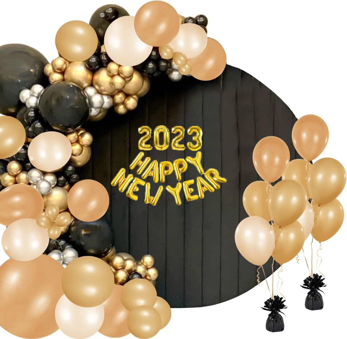 Chochkees Black Metallic Balloon Weights – 6-Pack, 5.5-Inch Foil Party Weights