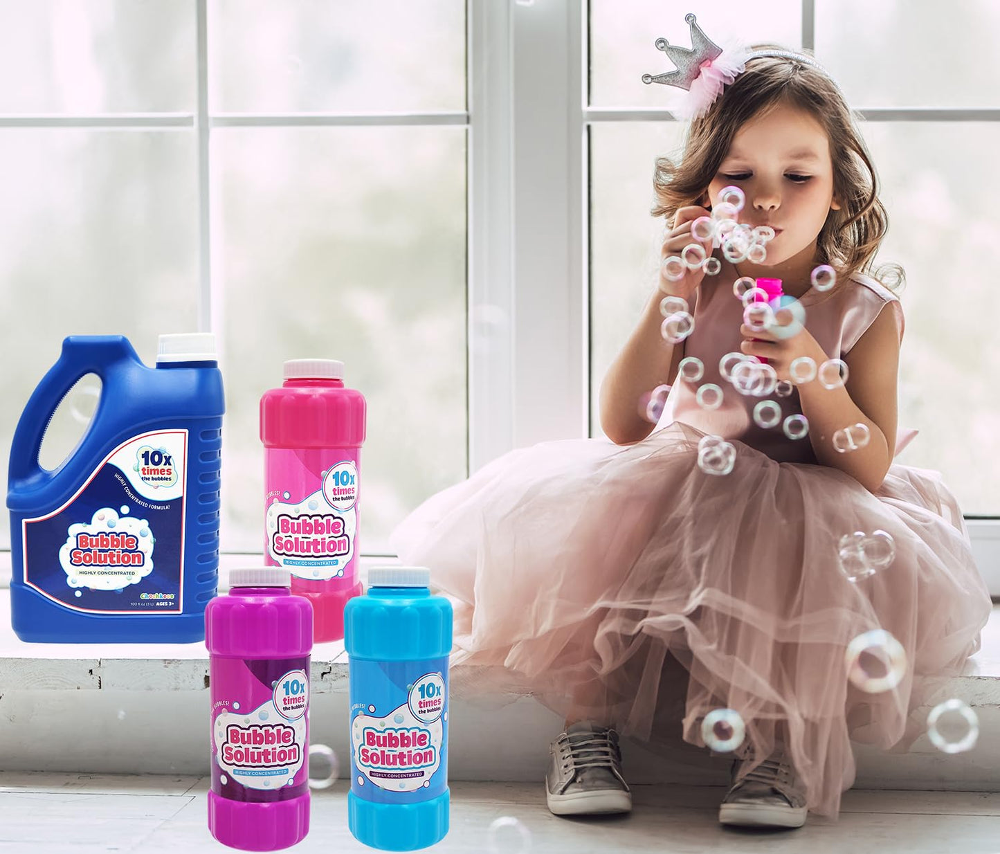 Chochkees Blue Bubble Solution – 16oz Non-Toxic Concentrate, Refills Up to 1.25 Gal