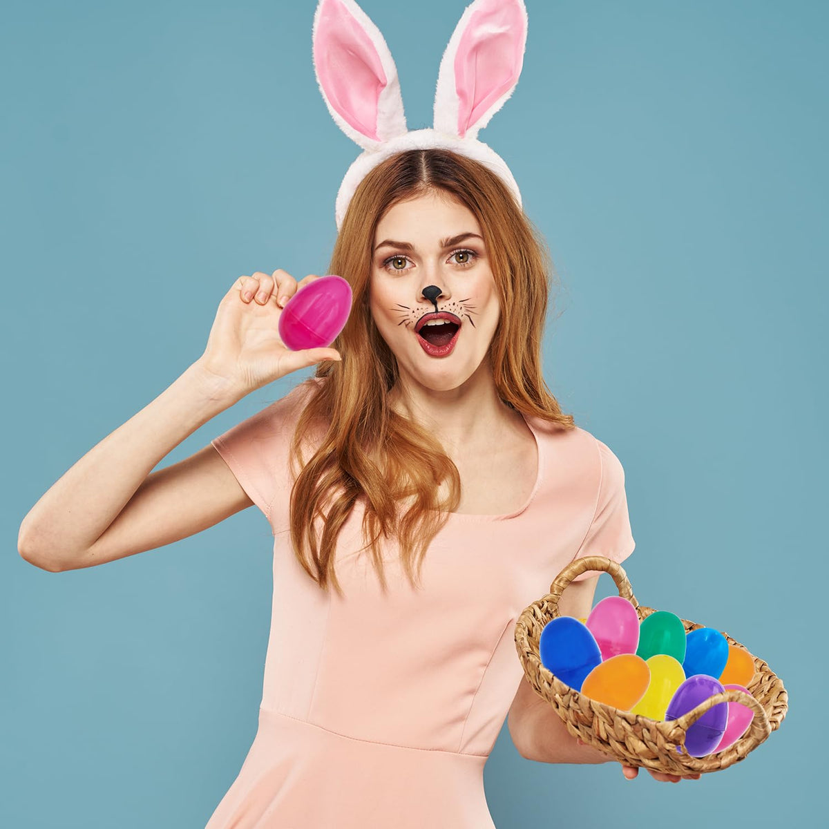 Chochkees Fillable Easter Eggs – 50-Pack Hinged 3-Inch Plastic Eggs in Assorted Bright Colors