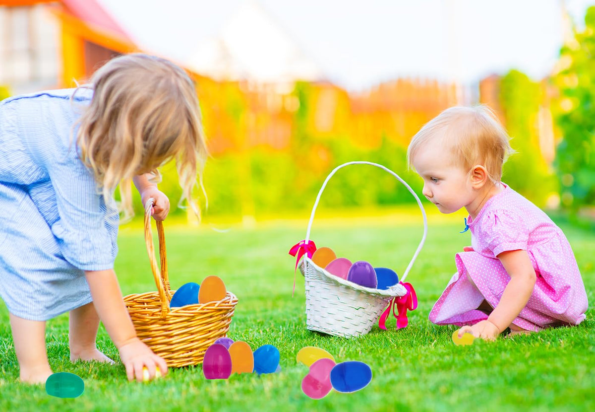 Chochkees Fillable Easter Eggs – 50-Pack Hinged 3-Inch Plastic Eggs in Assorted Bright Colors