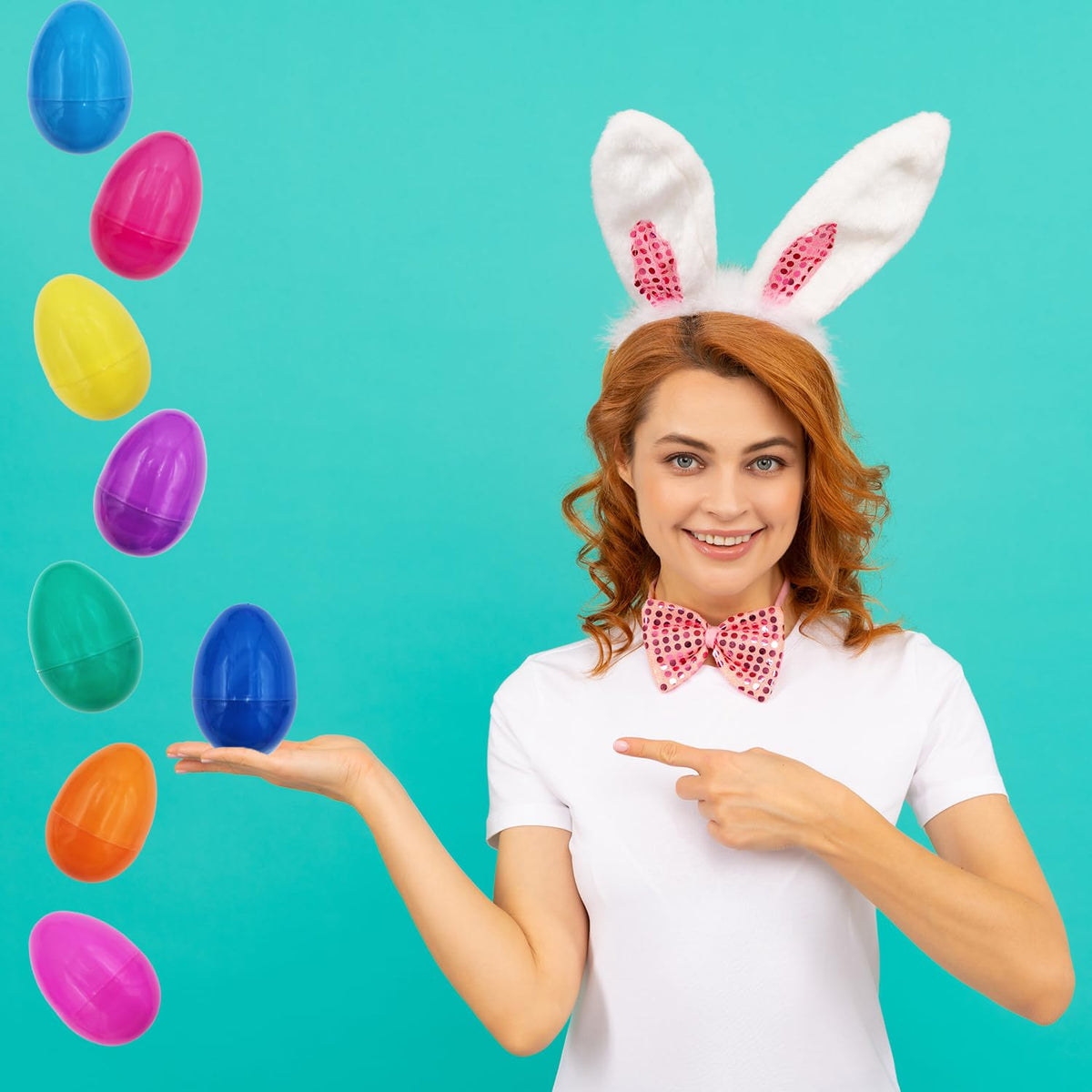 Chochkees Fillable Easter Eggs – 50-Pack Hinged 3-Inch Plastic Eggs in Assorted Bright Colors