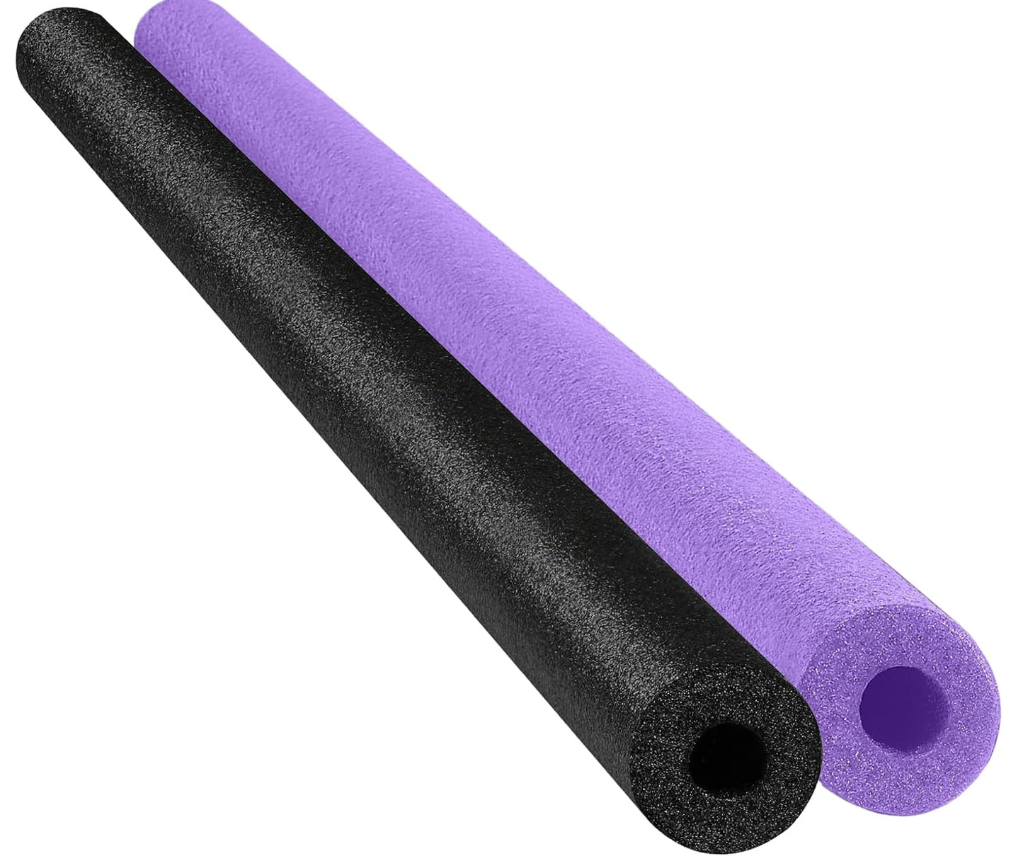 Chochkees Floating Pool Noodles 2-Pack – 52in Hollow Foam Tubes (Black/Purple)