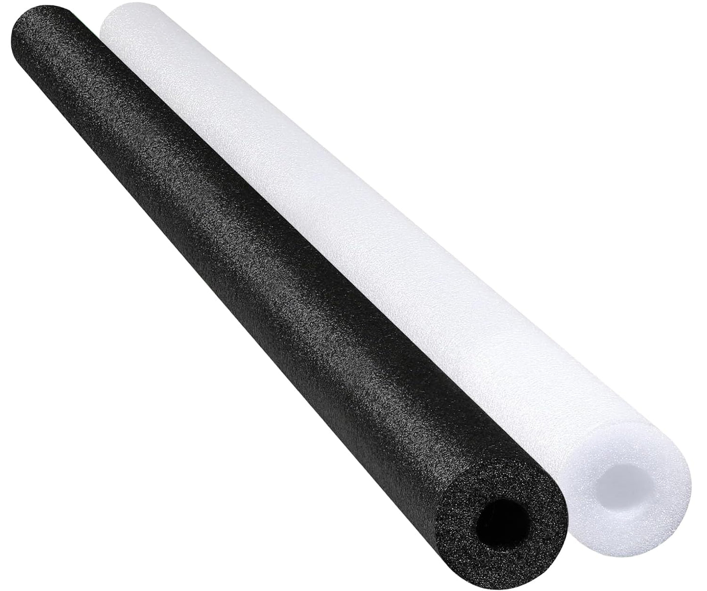 Chochkees Floating Pool Noodles Foam Tubes – 2-Pack, 52-Inch Long (Black & White)
