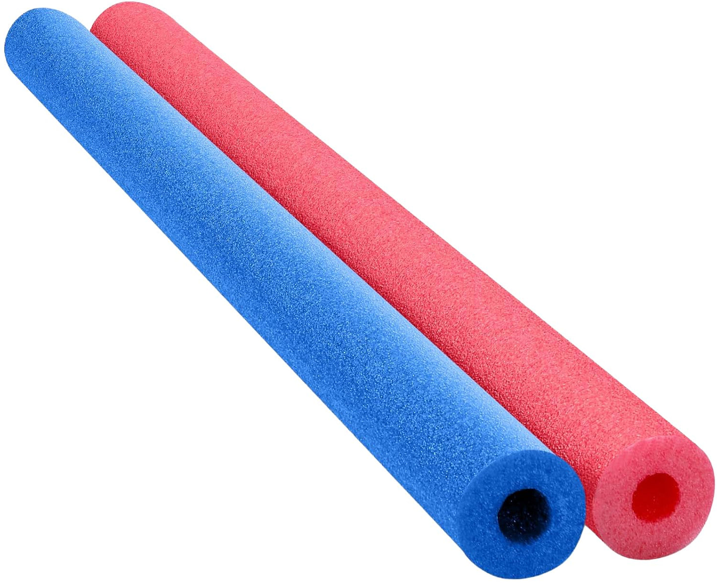 Chochkees Floating Pool Noodles Foam Tube 2-Pack – 52-Inch Hollow Noodles in Red & Blue