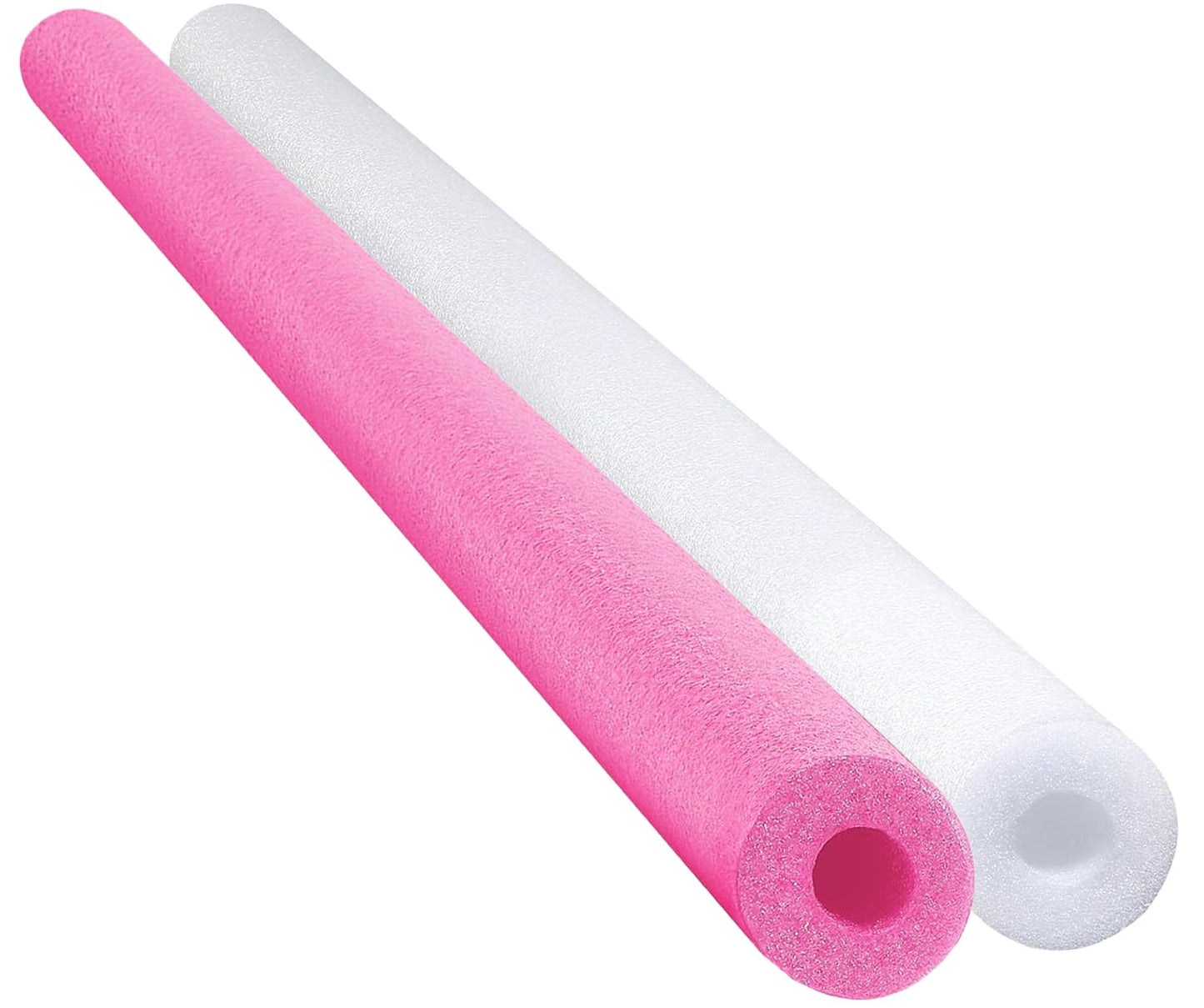 Chochkees Floating Pool Noodles Foam Tubes – 2-Pack, 52" Pink/White