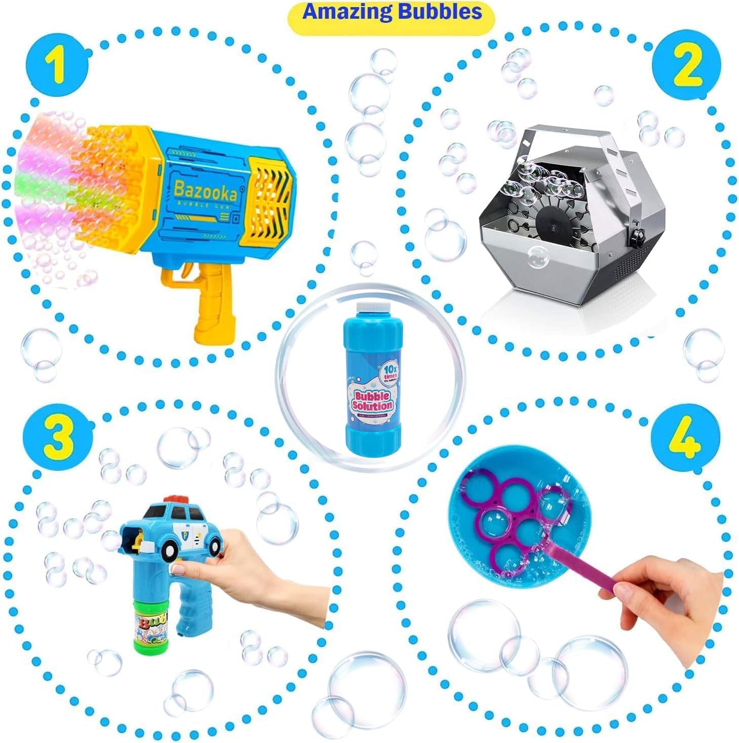 Chochkees Blue Bubble Solution – 16oz Non-Toxic Concentrate, Refills Up to 1.25 Gal