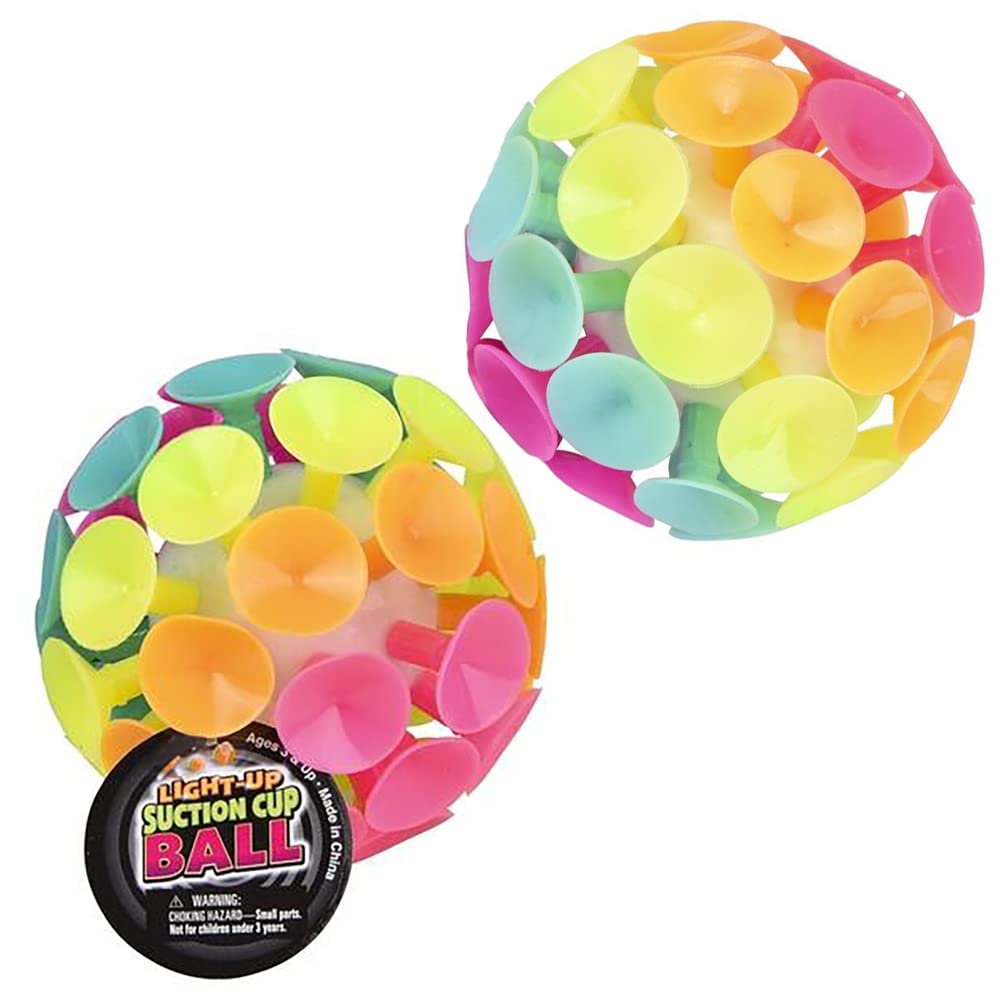 Chochkees Light-Up Suction Ball 3-Inch – 2-Pack | Glow-in-the-Dark Party Favors for Kids