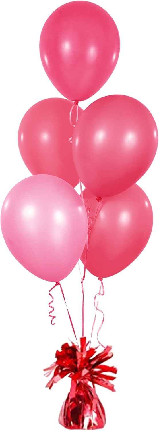 Chochkees Red 6-Pack Metallic Balloon Weights – 5.5 Inches of Durable Party Favors