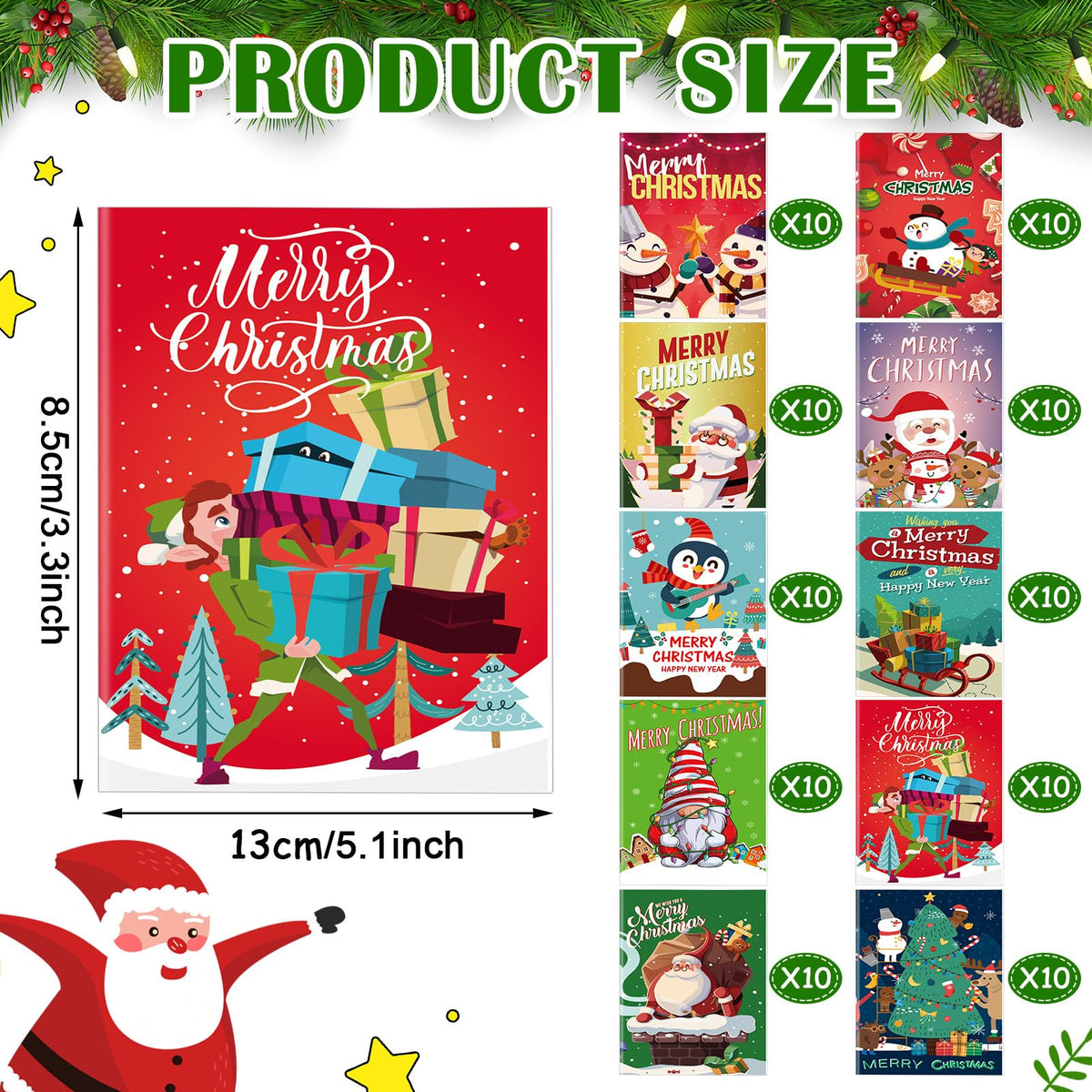 Cholemy 100-Pcs Christmas Coloring Books Bulk — Mini Holiday Coloring Books for Kids