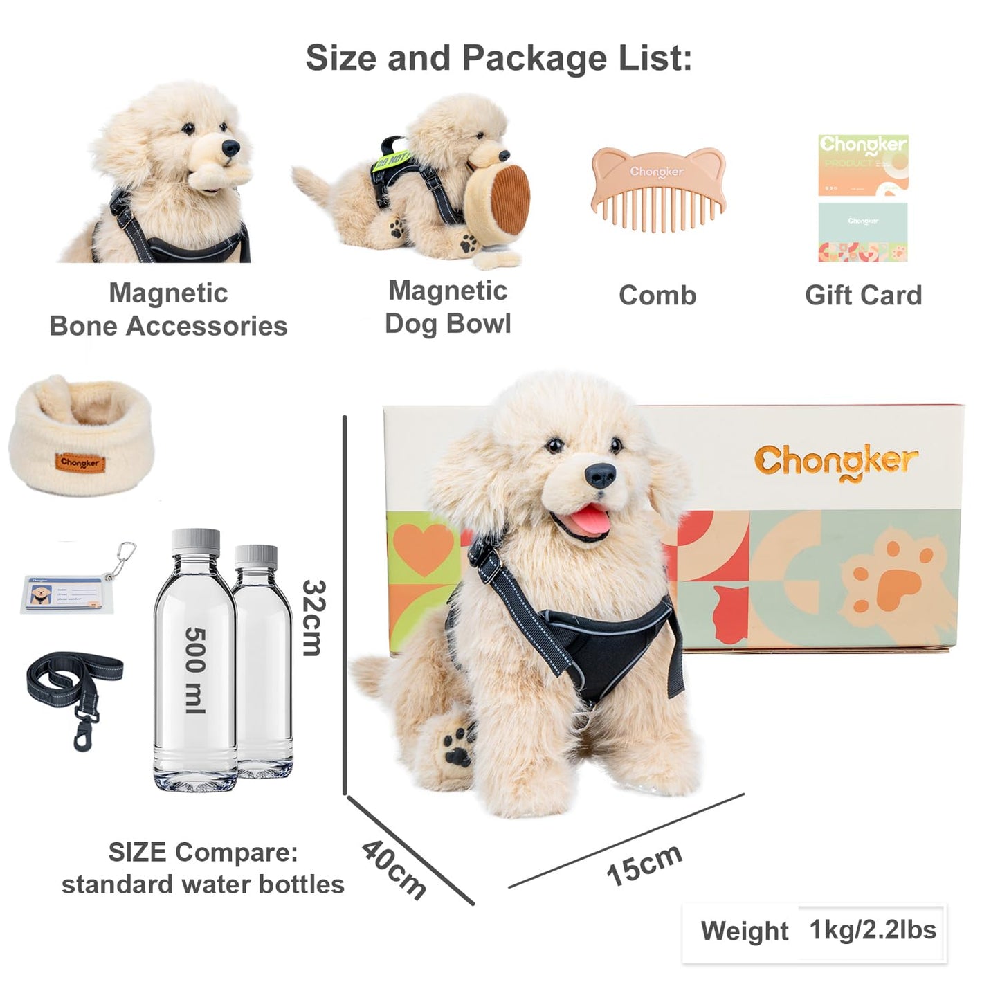 Chongker Shiba Inu Plush with Magnetic Toys – Lifelike Soft Dog Stuffed Animal