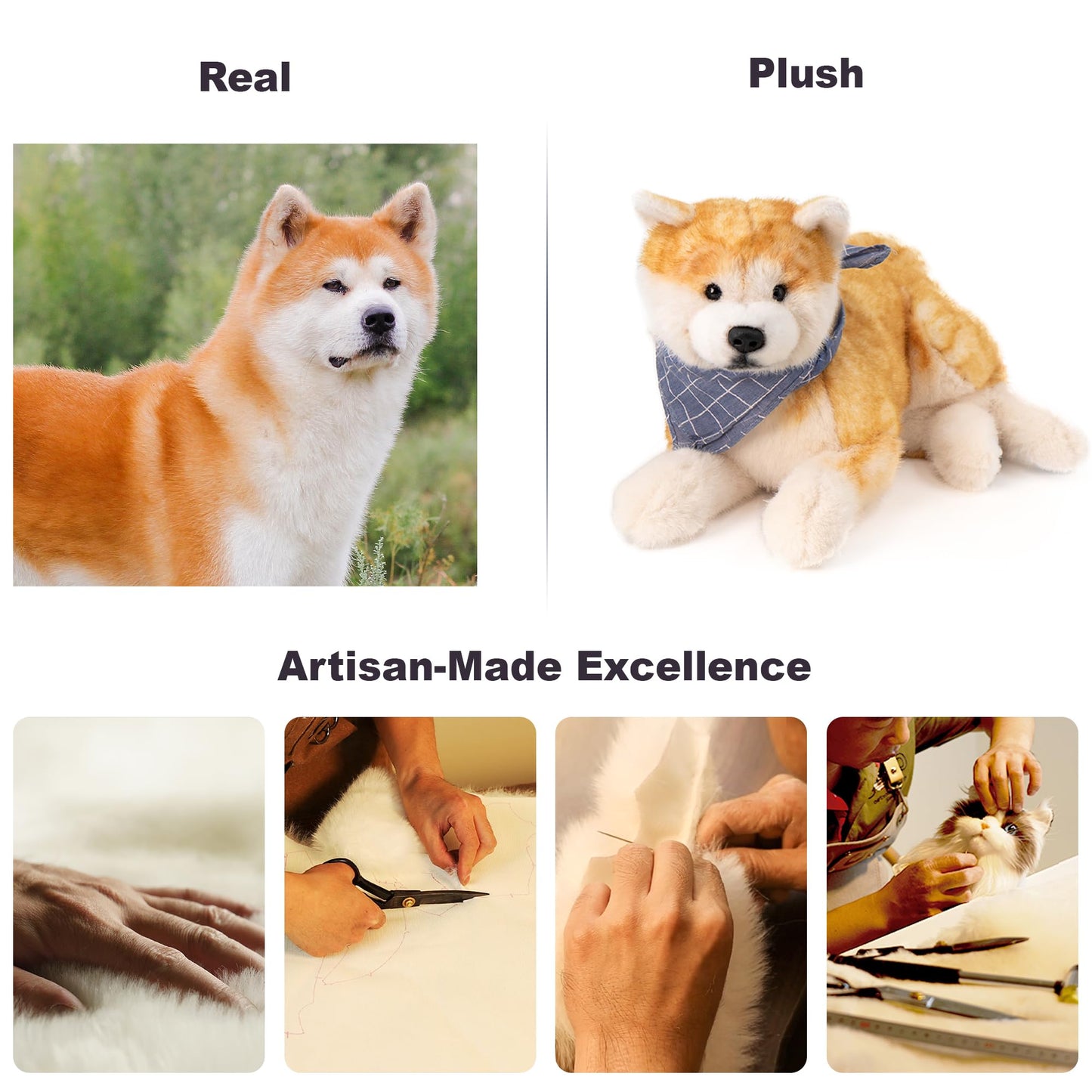 Chongker Shiba Inu Plush - Handmade Realistic Dog Stuffed Animal