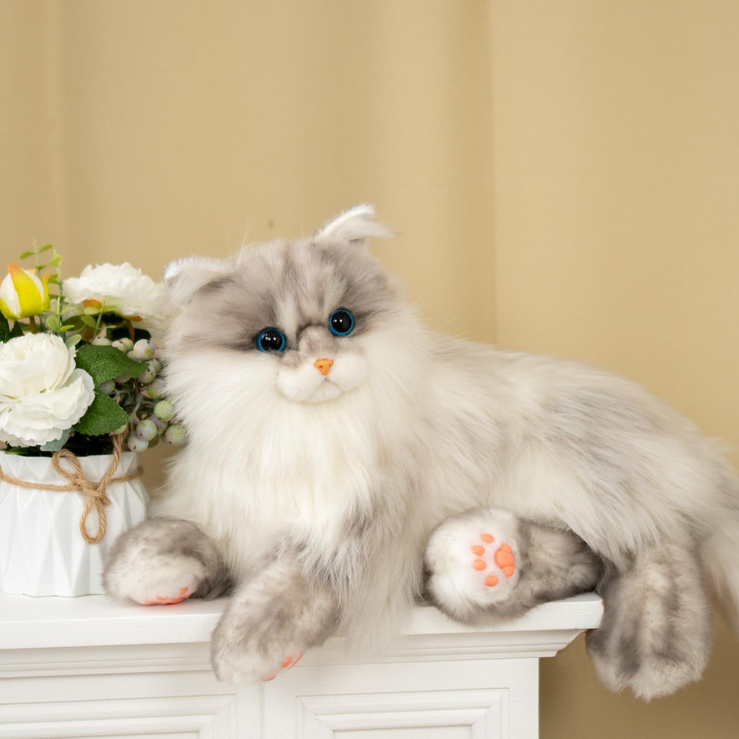 Chongker Weighted Cat Plush Toy — Handmade Realistic Cat, 3.3 LBS, Lifelike Companion