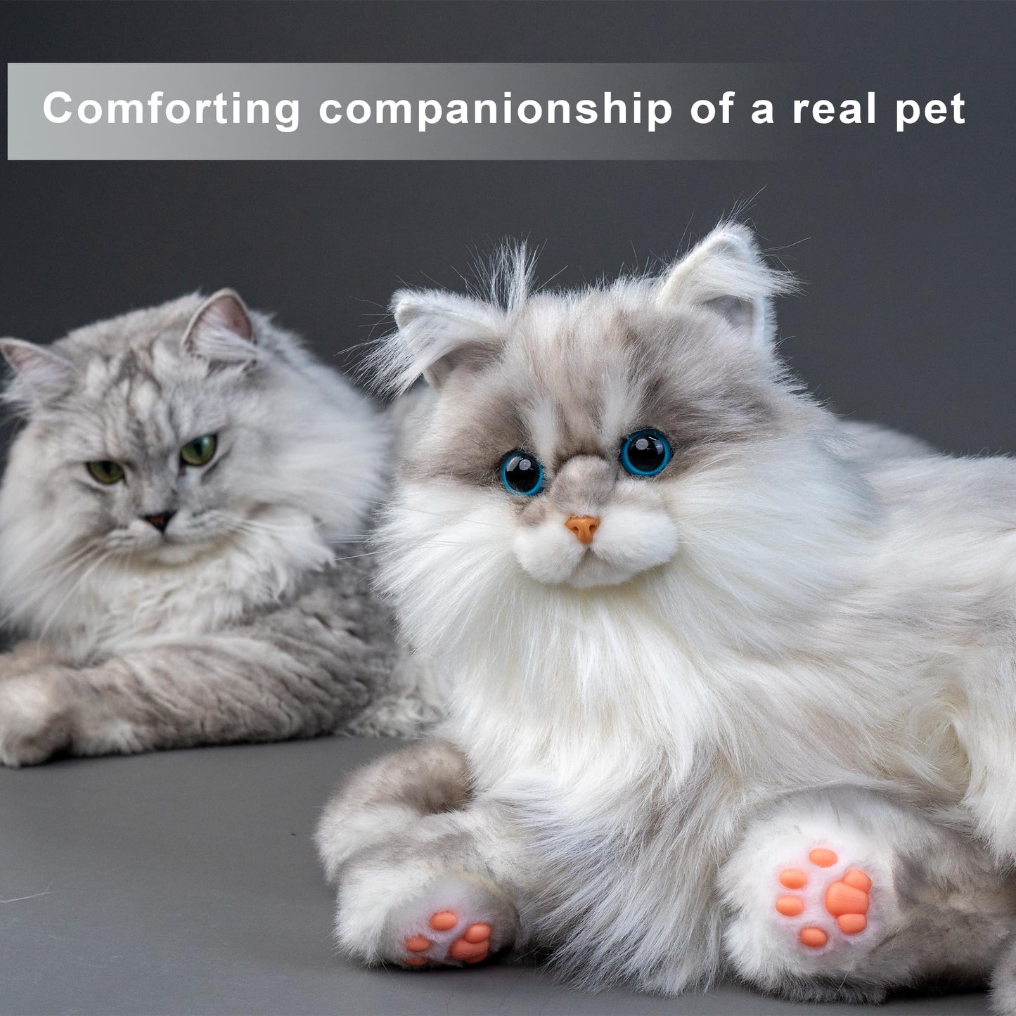 Chongker Weighted Cat Plush Toy — Handmade Realistic Cat, 3.3 LBS, Lifelike Companion