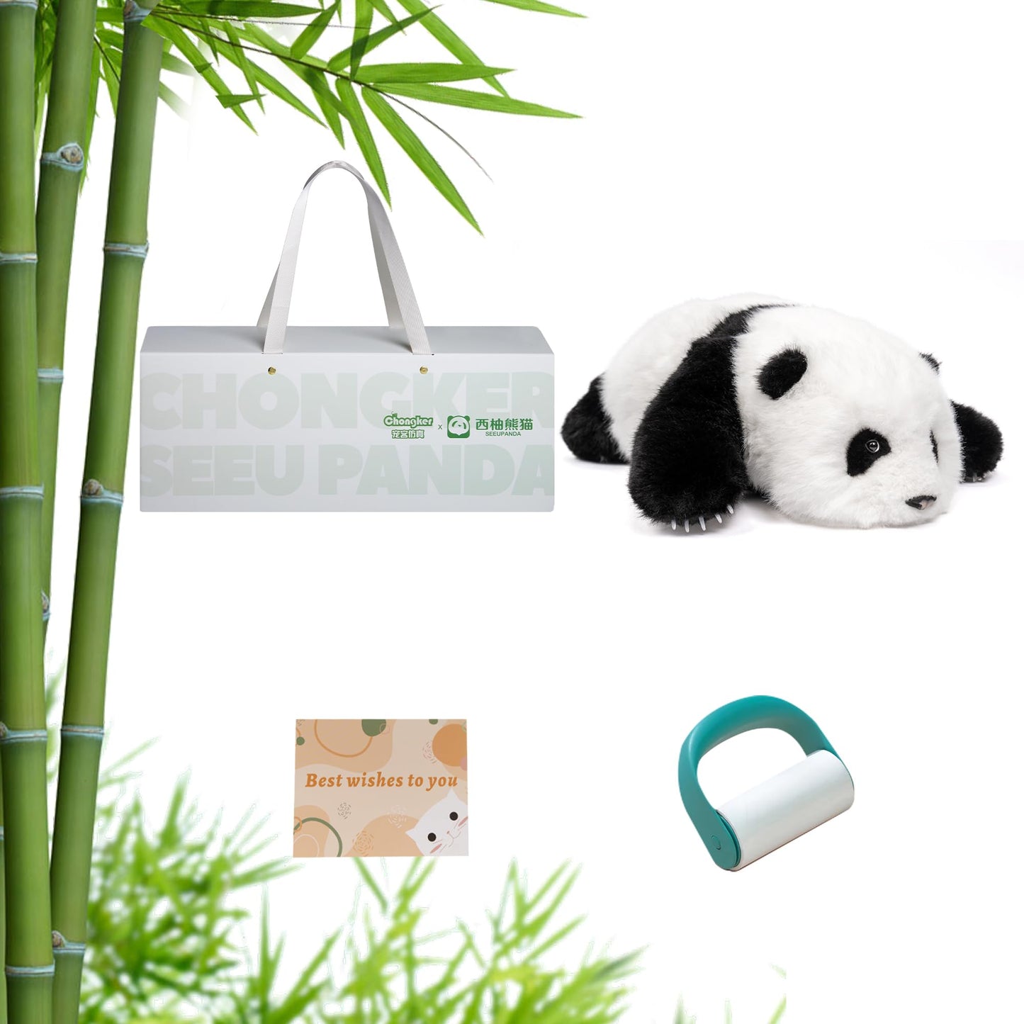 Chongker MengLan Weighted Panda Plush – 18-Inch, 4 Lb Handmade Realistic Panda Toy