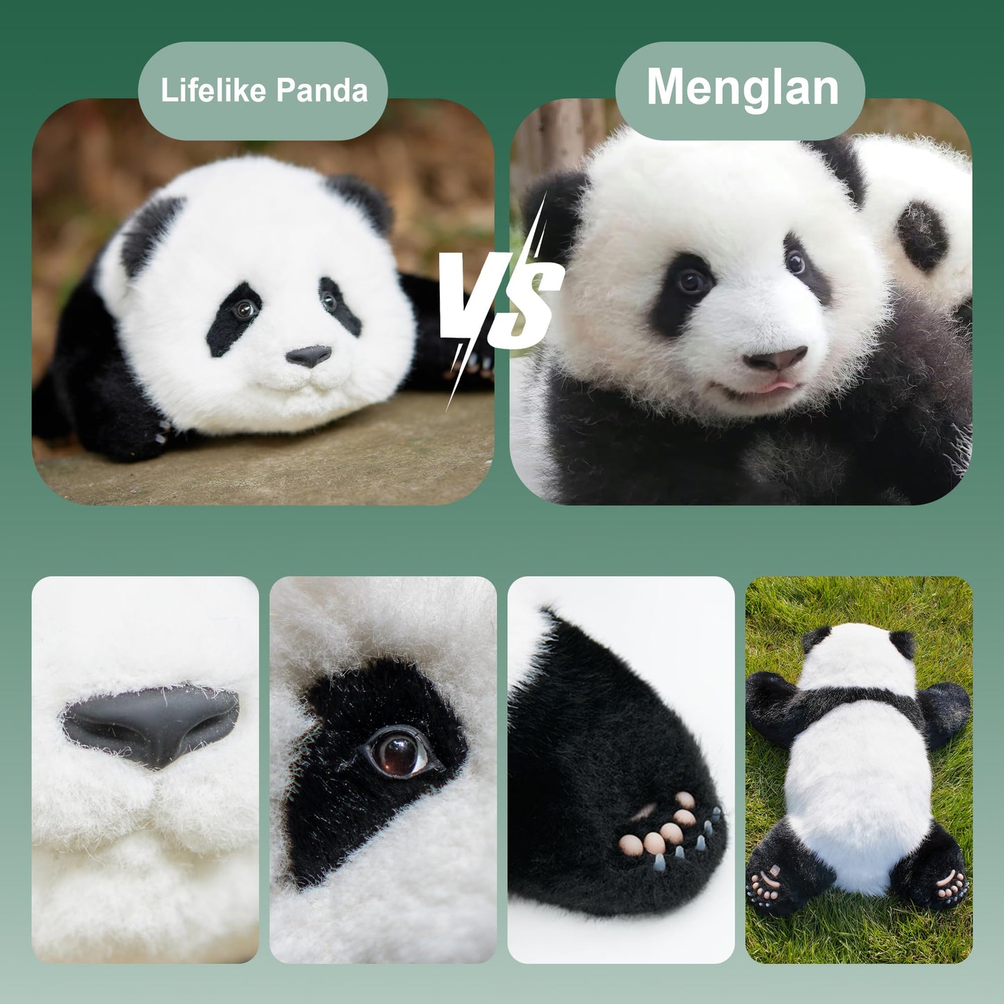Chongker MengLan Weighted Panda Plush – 18-Inch, 4 Lb Handmade Realistic Panda Toy
