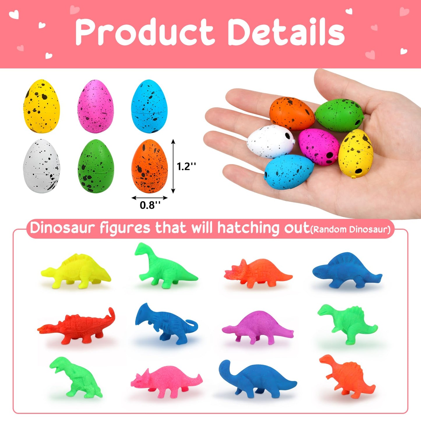 Valentines Day Cards & 30 Dinosaur Eggs Set for Kids | Choopheme