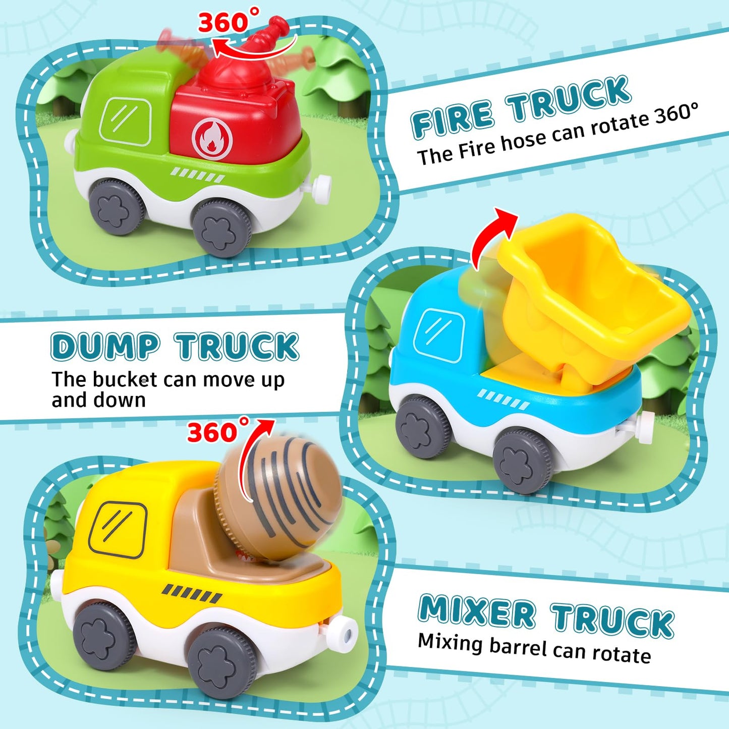 Choopheme Electric Train Set for Toddlers 3-8 | Magnetic Tracks, Lights & Realistic Vehicles