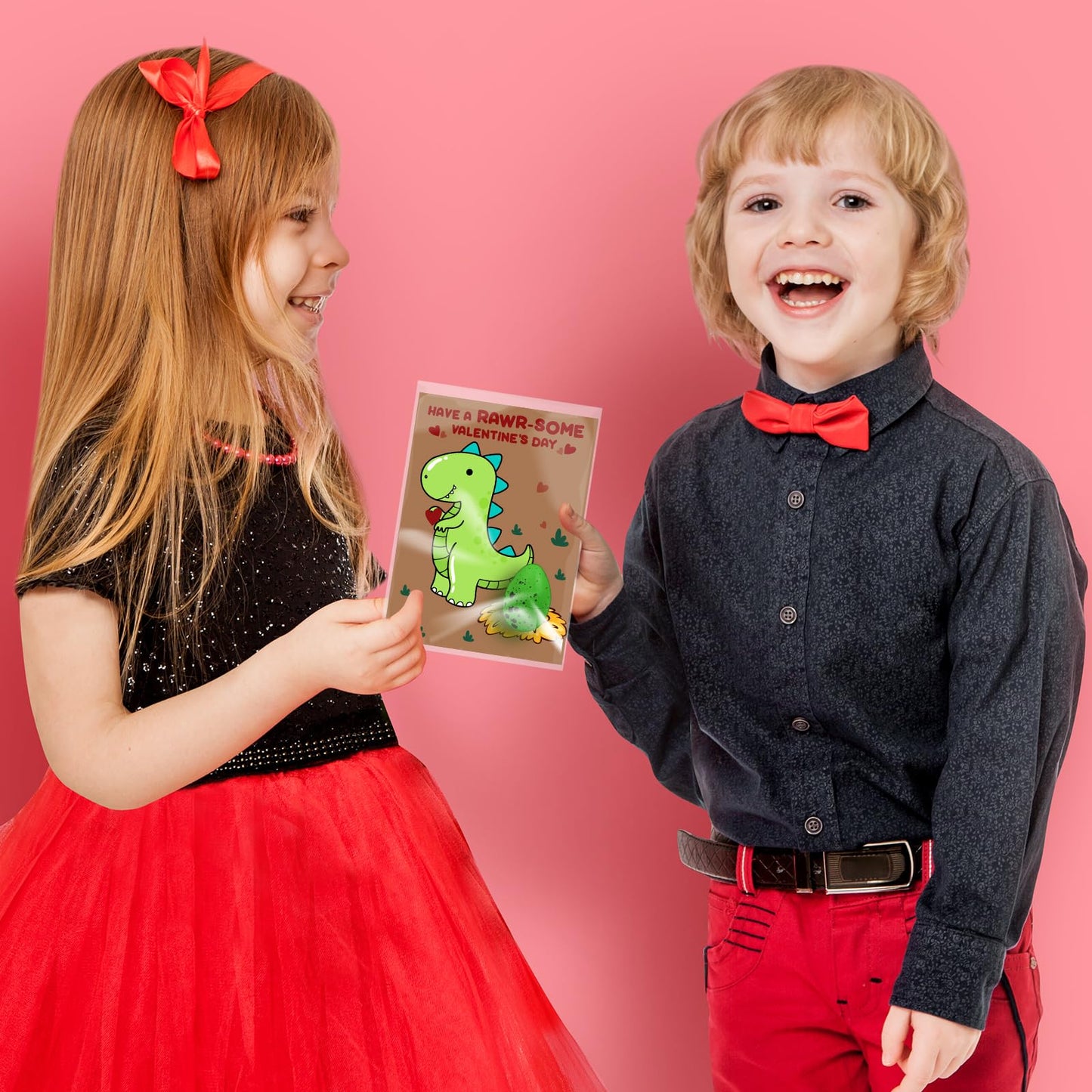 Valentines Day Cards & 30 Dinosaur Eggs Set for Kids | Choopheme