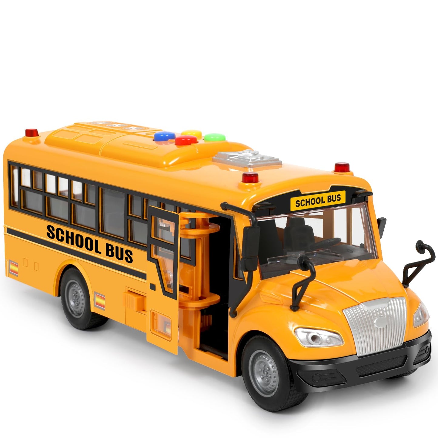 Choopheme Yellow School Bus Toy with Lights, Sounds & Friction Wheels
