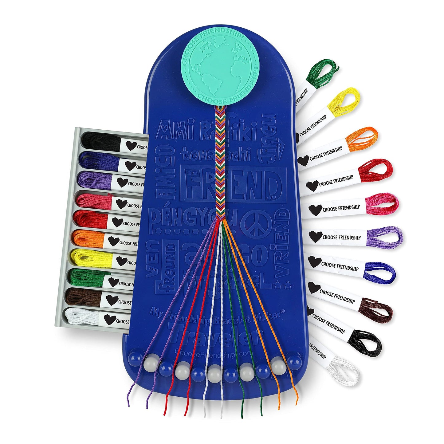 Choose Friendship Bracelet Making Kit – 8 Bracelets, 20 Pre-Cut Threads, Dark Blue Blueberry