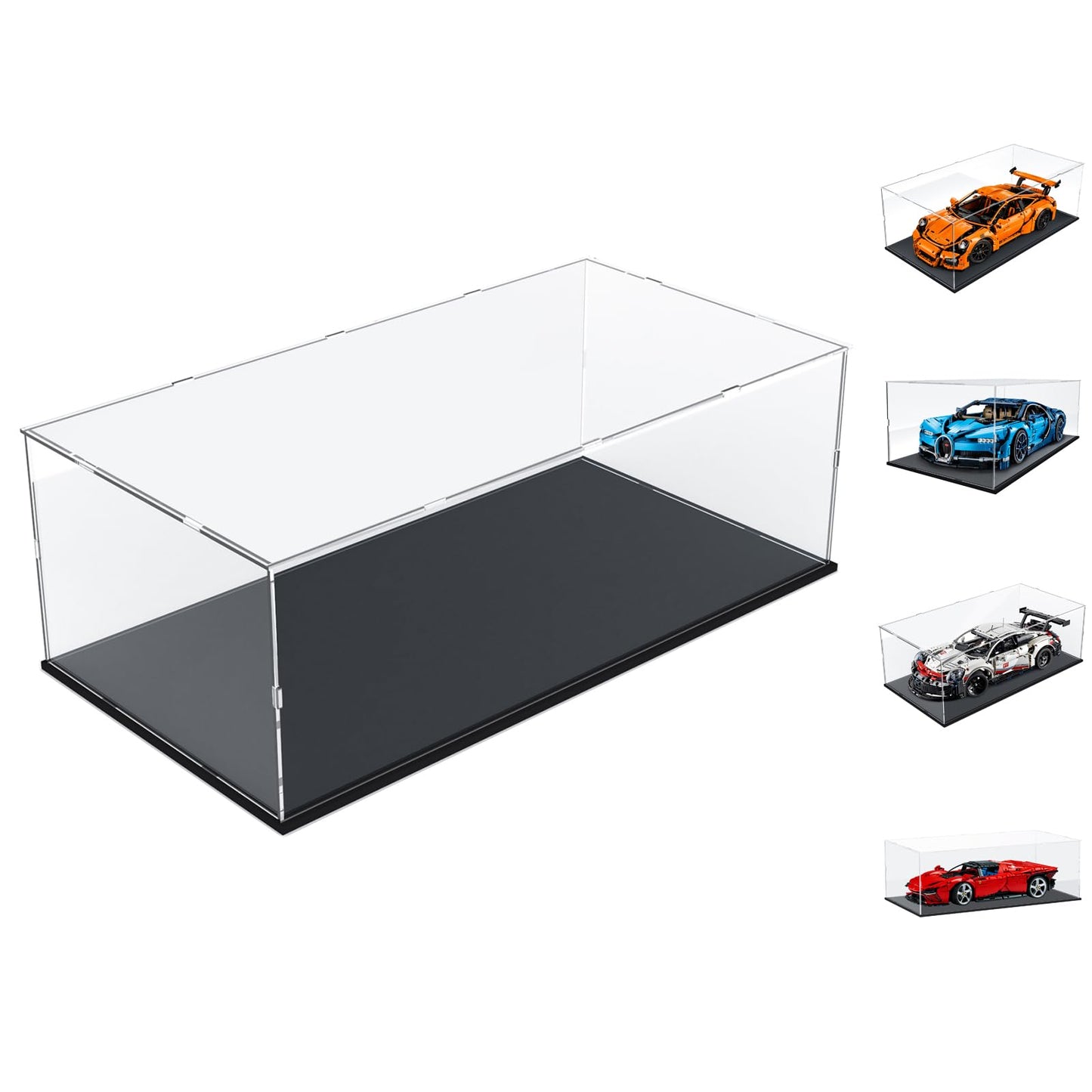 Choowin Acrylic Display Case for LEGO Porsche 911, McLaren P1, Ferrari SP3 – Dustproof & Stackable