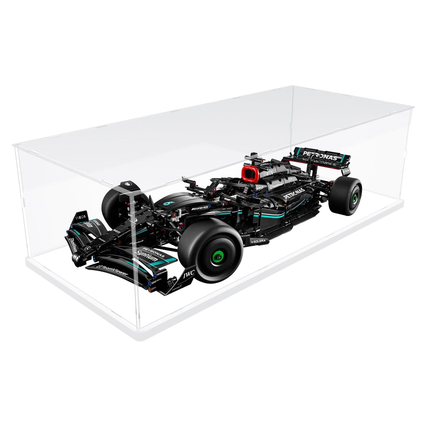 Choowin Acrylic Display Case for Lego F1 Cars | Clear, Dustproof Display Box with White Base