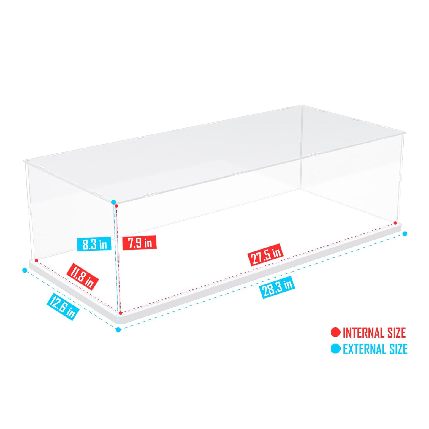 Choowin Acrylic Display Case for Lego F1 Cars | Clear, Dustproof Display Box with White Base