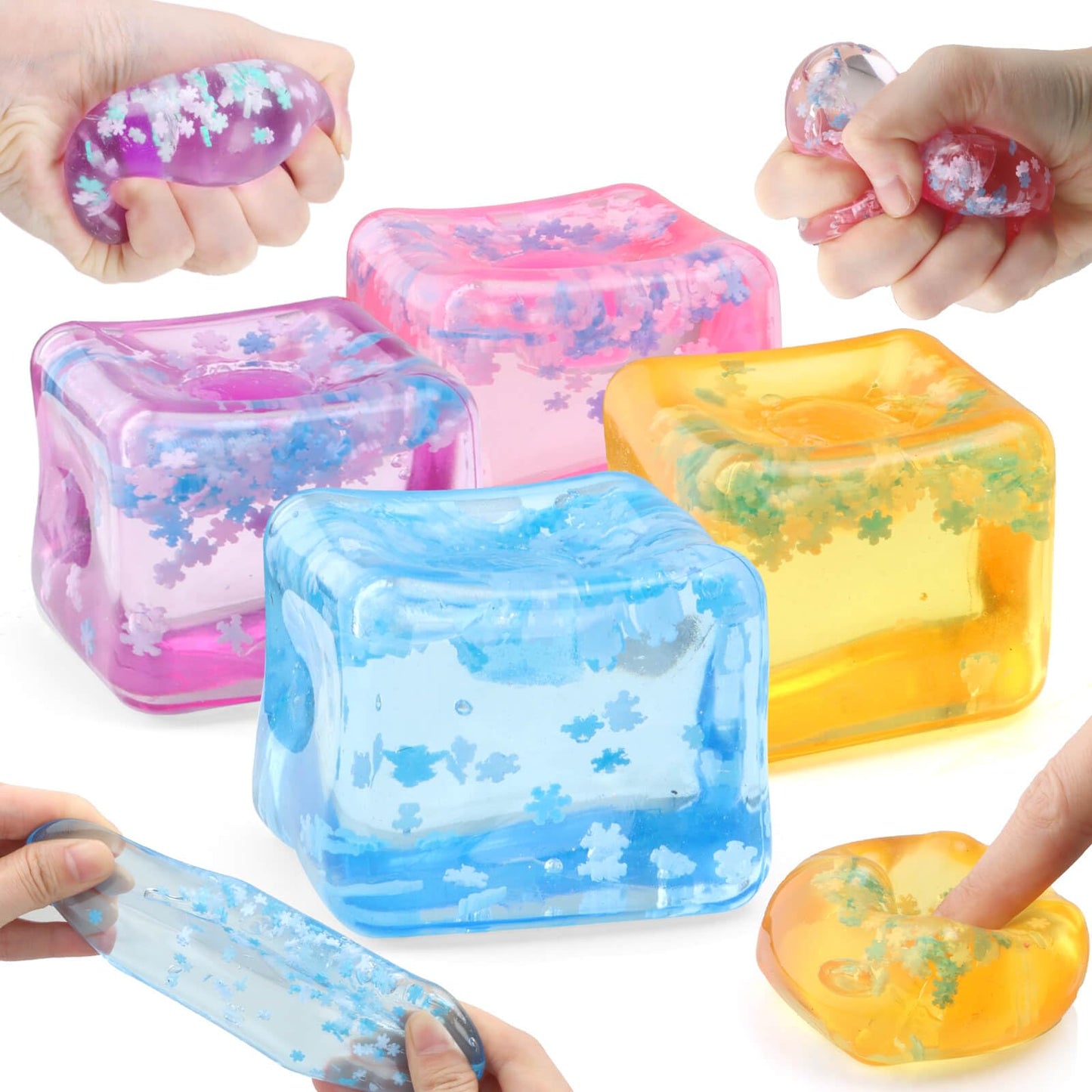 Chridark Ice Cube Fidget Toy Set — 4 Pcs Sensory Stress Cubes for All Ages
