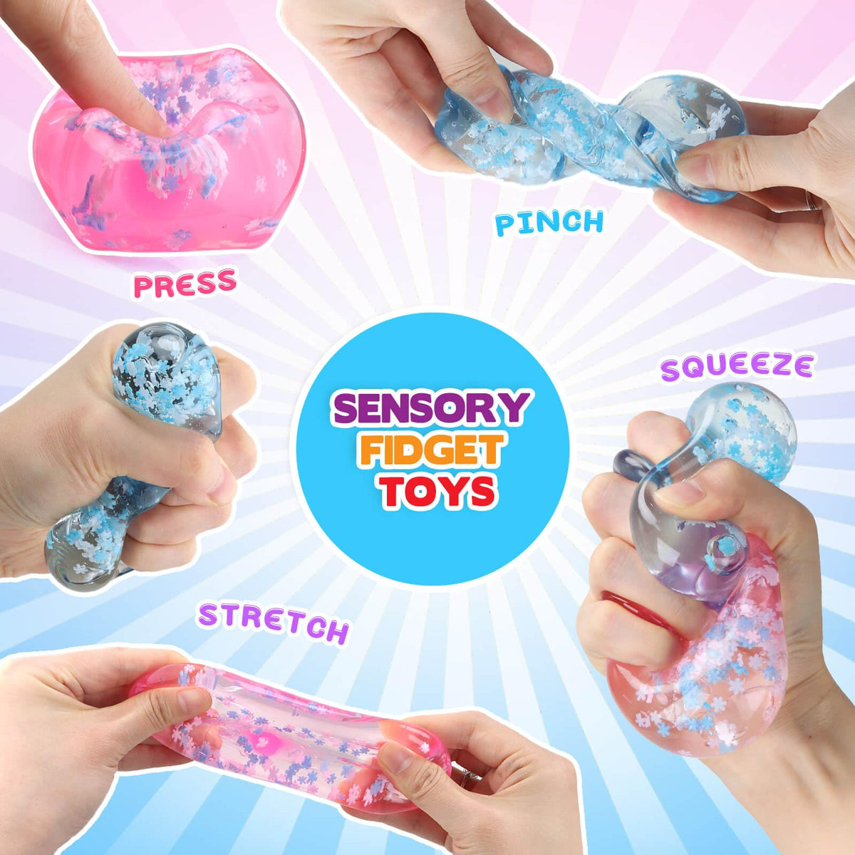 Chridark Ice Cube Fidget Toy 3-Pack | Sensory Squishy Cubes for All Ages – Stress Relief, Focus & Portable Calm