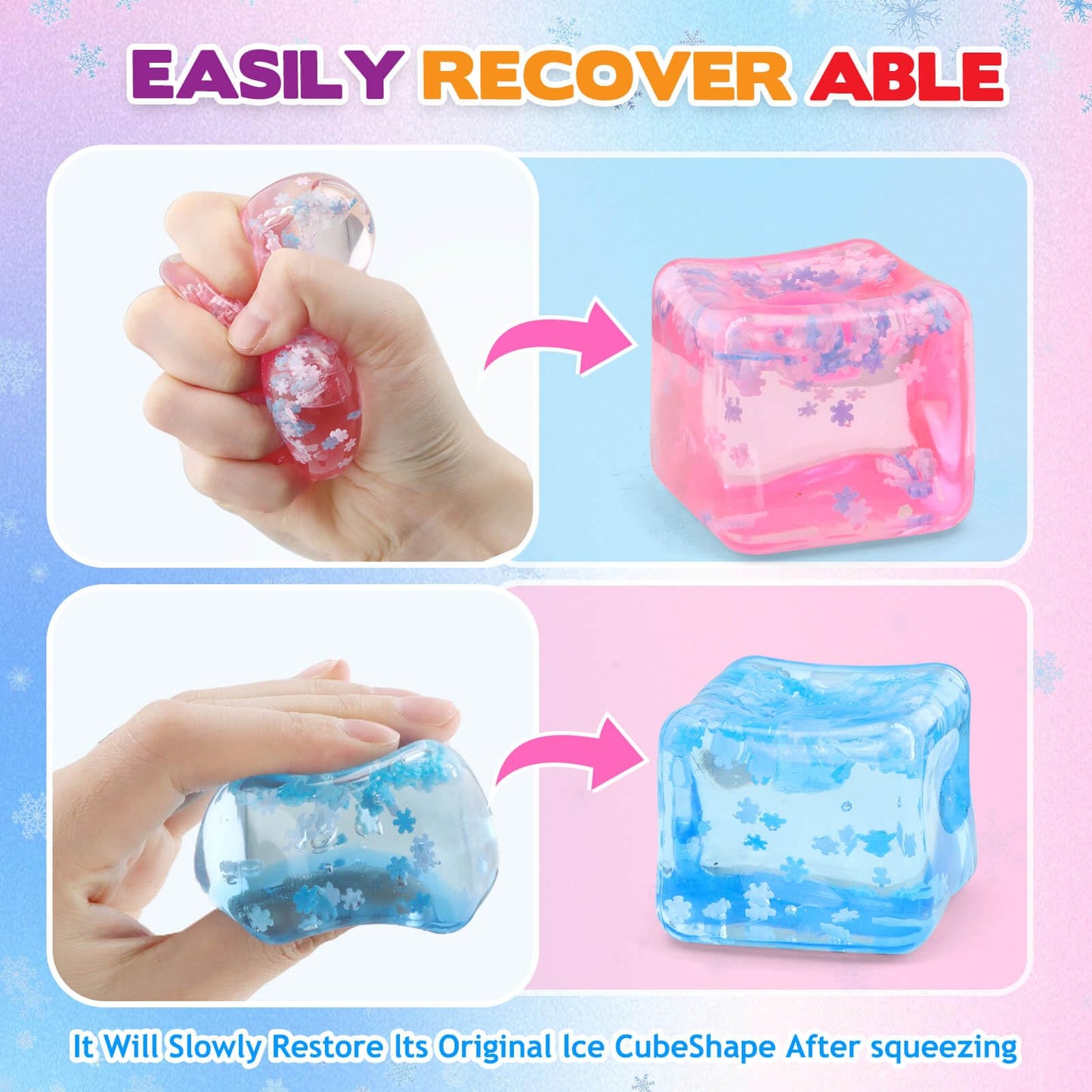 Chridark Ice Cube Fidget Toy Set — 4 Pcs Sensory Stress Cubes for All Ages