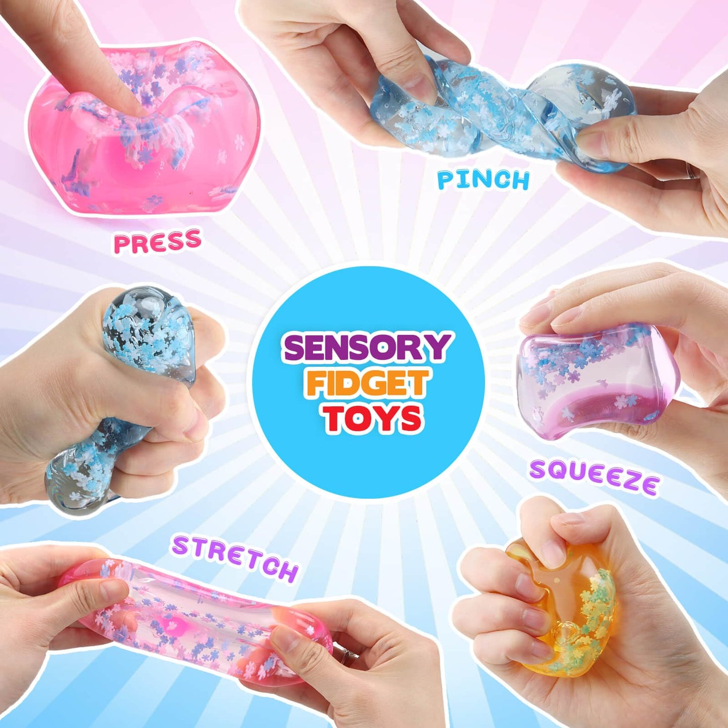 Chridark Ice Cube Fidget Toy Set — 4 Pcs Sensory Stress Cubes for All Ages