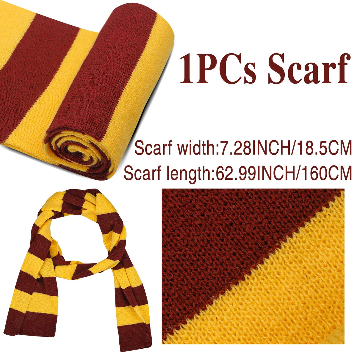 CHRIMISS Wizard Costume Accessories Set – Wand, Scarf, Glasses & Tattoos for Kids