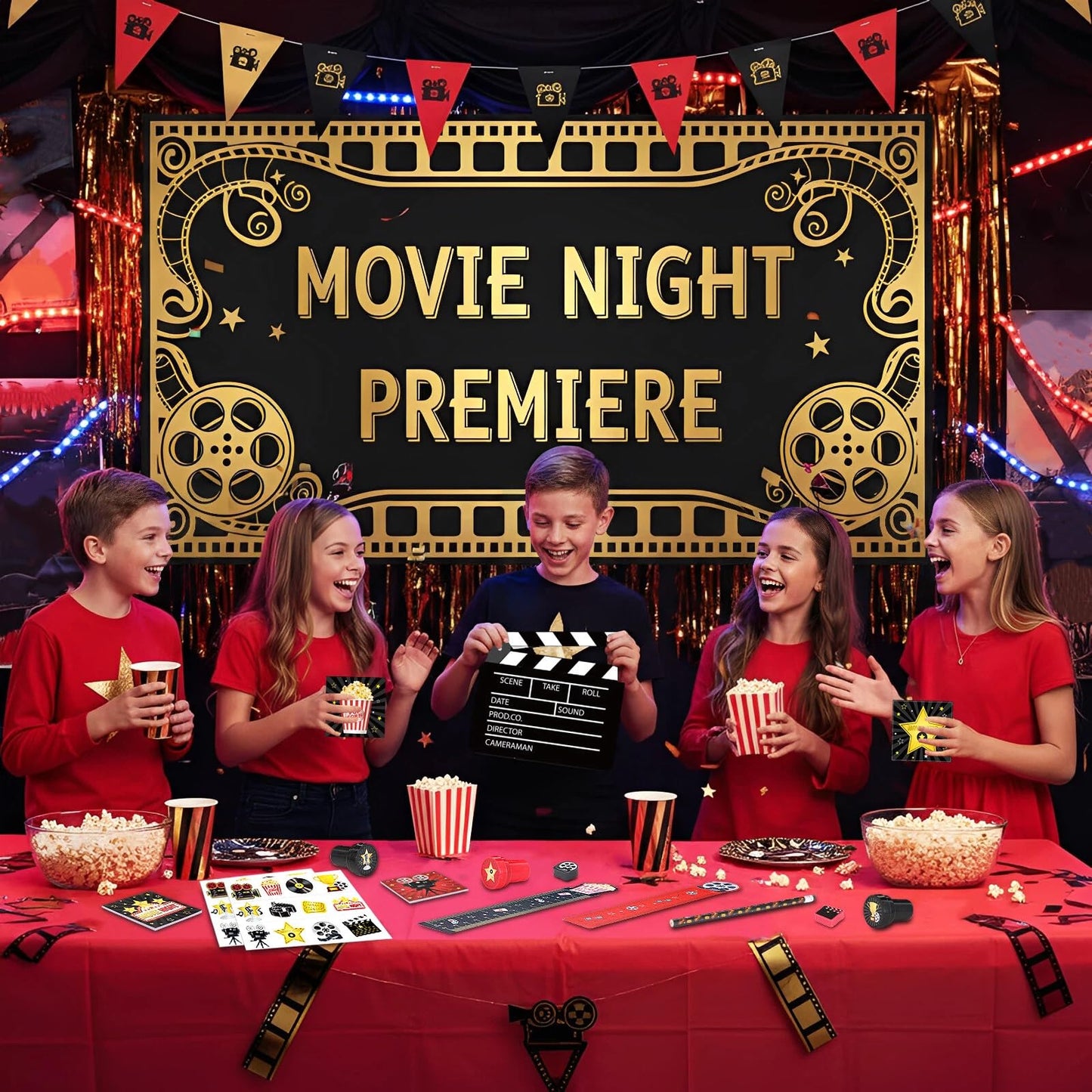 Chrisfall 168 Pcs Movie Night Party Favors Set – Cinema-Themed Stationery Pack