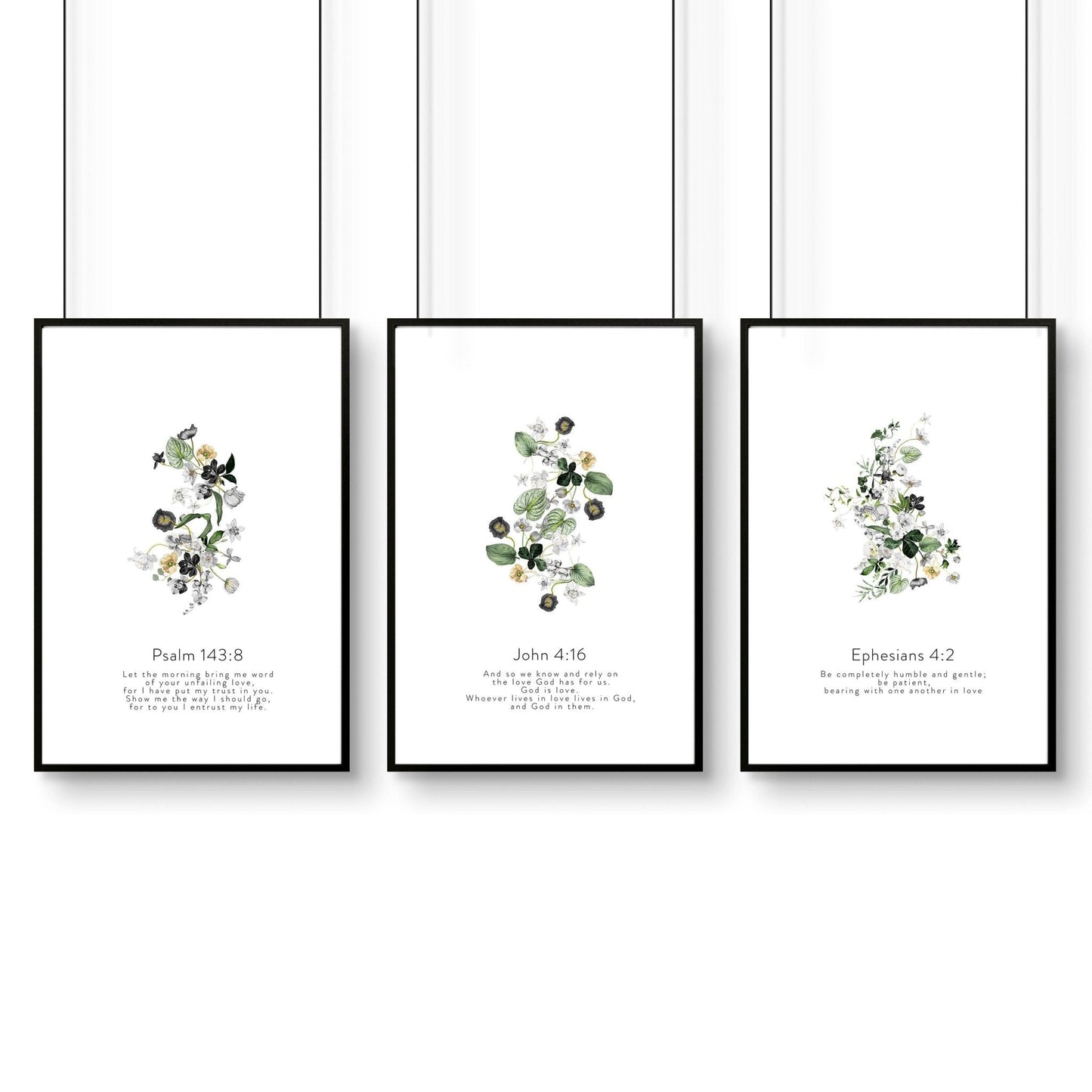 Bible wall art for bedroom | set of 3 wall art prints