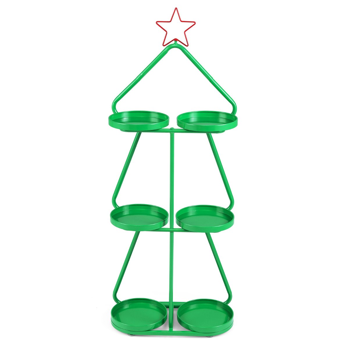 Christmas Plant Stand 3-Tier Tree-Shaped Side Table-Green