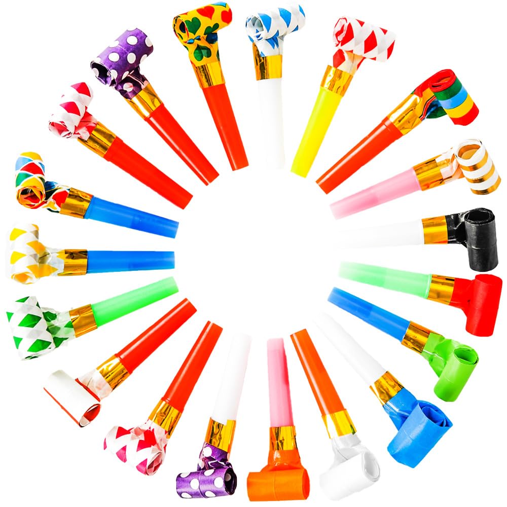 Chshhuao 50 Pcs Funny Blowouts – Party Horns & Noise Makers