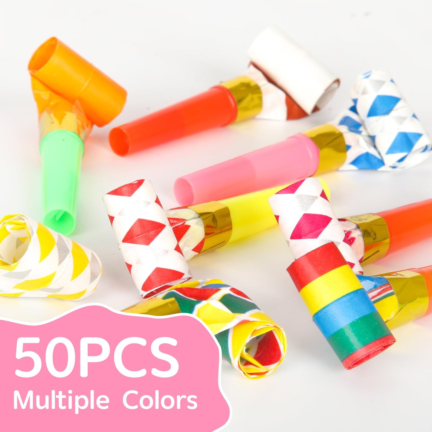 Chshhuao 50 Pcs Funny Blowouts – Party Horns & Noise Makers