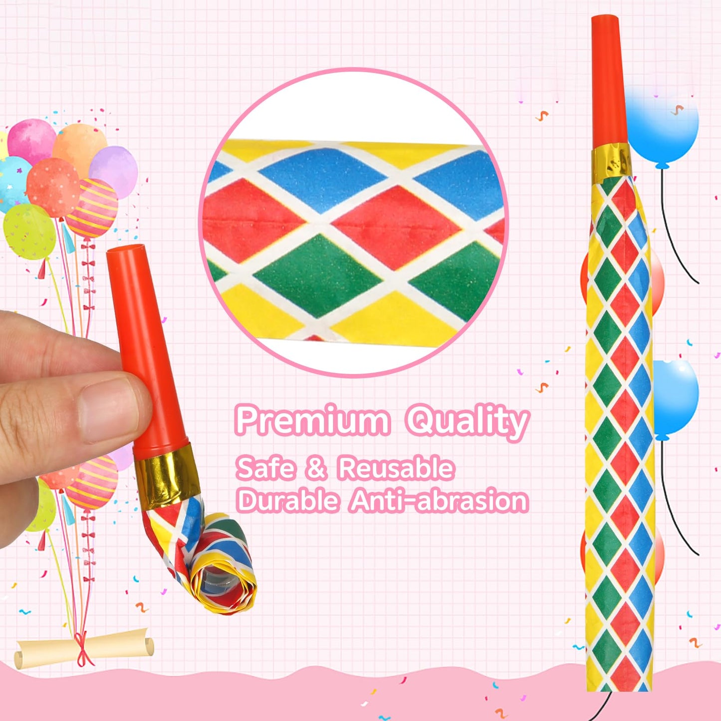 Chshhuao 50 Pcs Funny Blowouts – Party Horns & Noise Makers