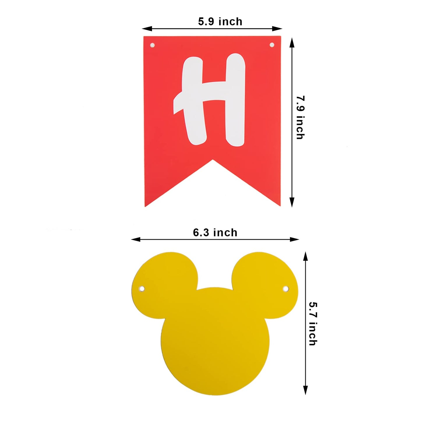 CHuangQi Colorful Happy Birthday Banner with Mickey Style Bunting – Mickey Theme Party Supplies