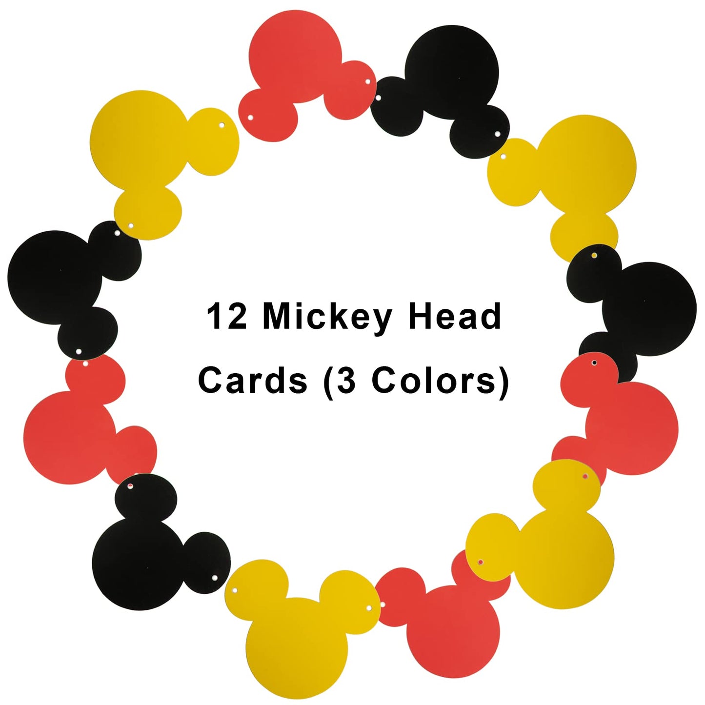 CHuangQi Colorful Happy Birthday Banner with Mickey Style Bunting – Mickey Theme Party Supplies