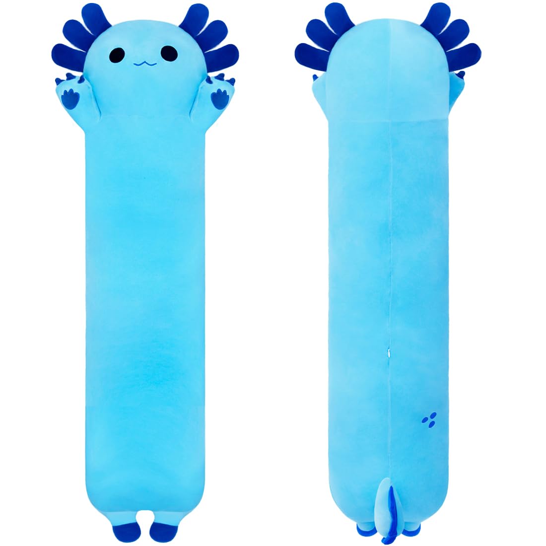 Chubbyjoy Long Axolotl Plush Pillow 43-Inch | Ultra-Soft Body Pillow for Kids