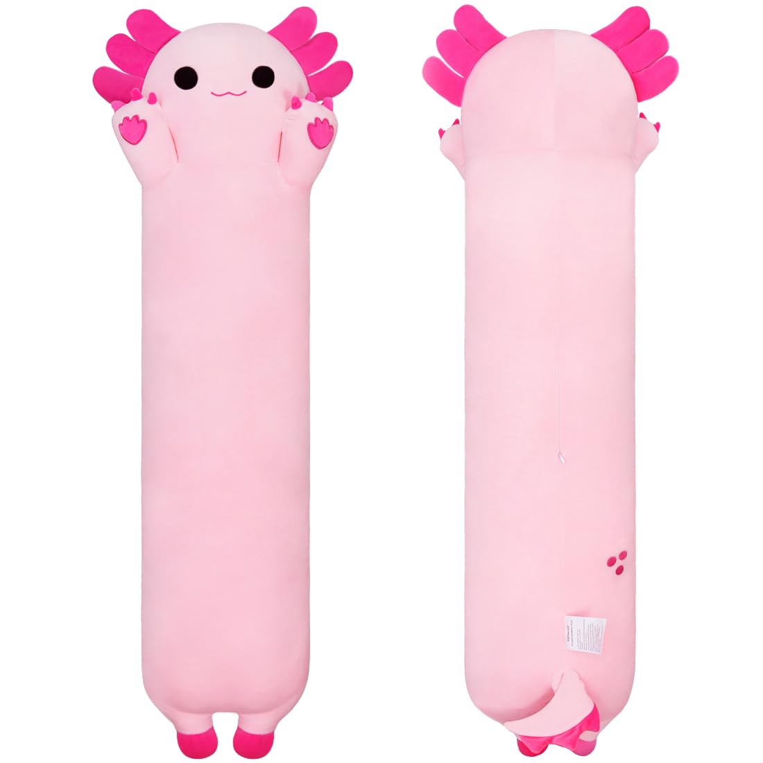 Chubbyjoy Long Axolotl Plush Body Pillow - 35” Pink Axolotl Stuffed Toy for Girls & Boys