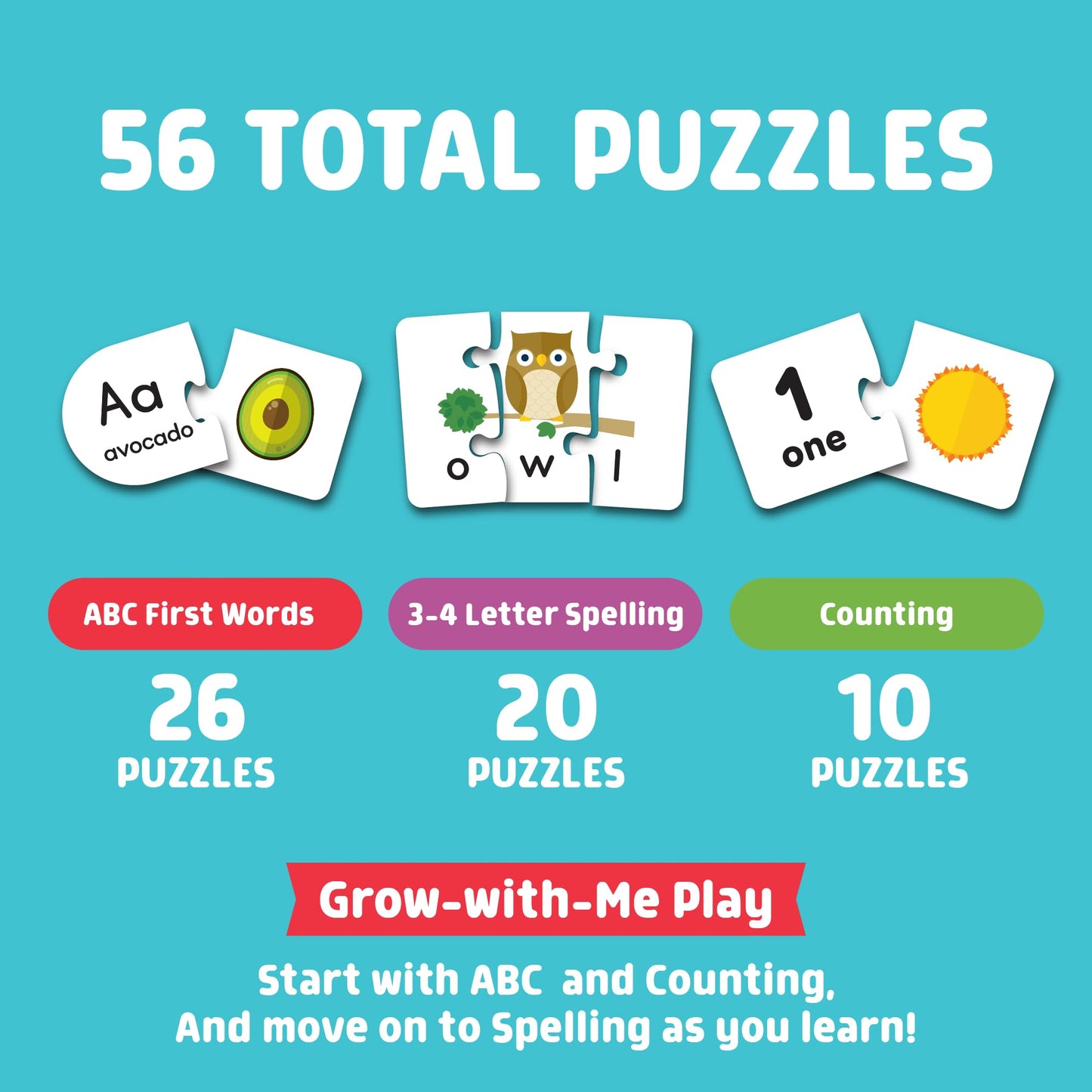 Chuckle & Roar Ultimate Learning Puzzle Pack – 56 Self-Correcting Puzzles
