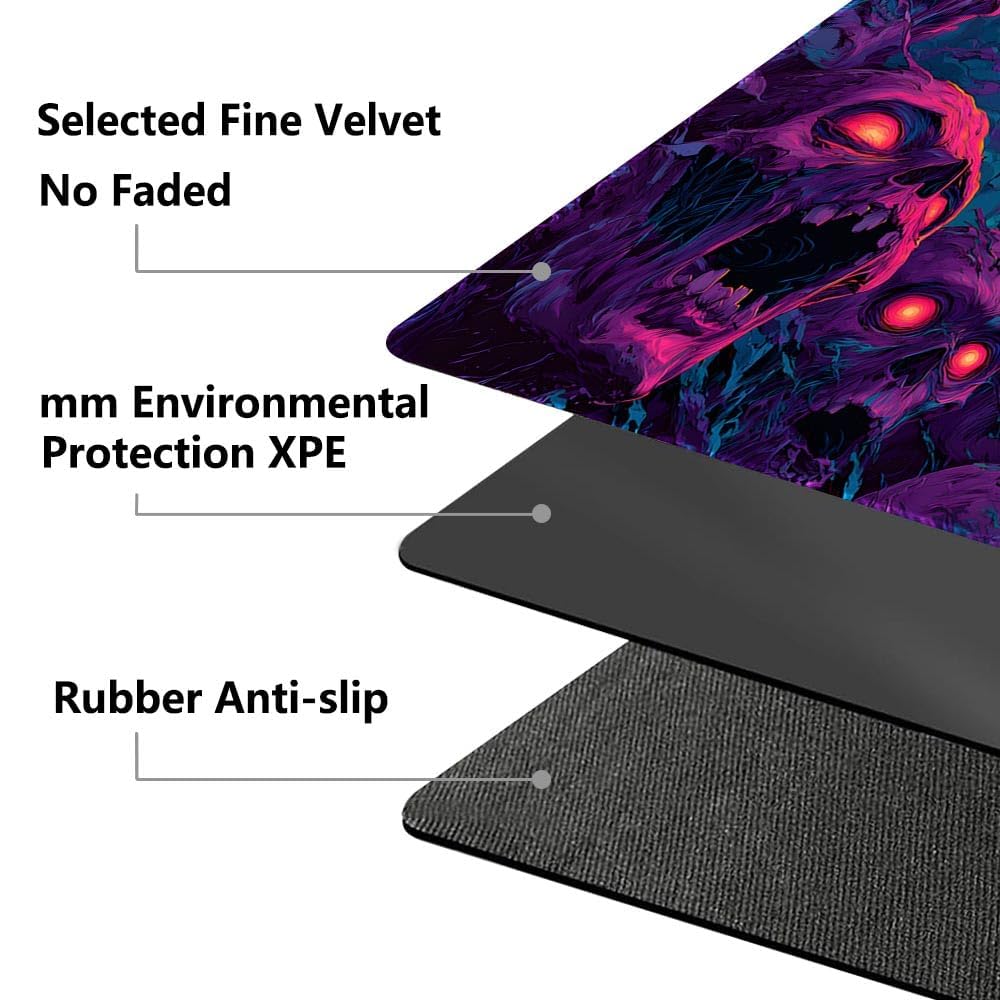 CHUNBAI MTG Playmat 24x14 Inch - Game Zone or Plain Layout, Non-Slip Rubber Base