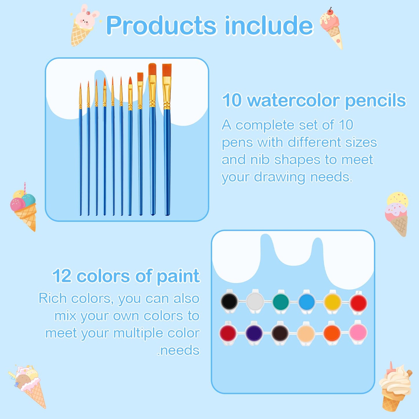 Chunful 6-Set Ceramic Piggy Bank Painting Kit for Kids – Cupcake Theme