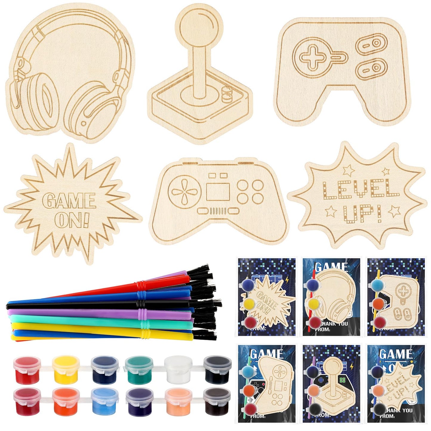 Chunful 24 Sets Video Game Painting Kits – DIY Gaming Party Favors & Home Craft Gifts